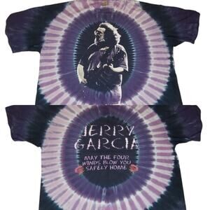 Vintage Jerry Garcia Memorial Grateful Dead T Shirt Purple Tie Dye XL Sun Dog
